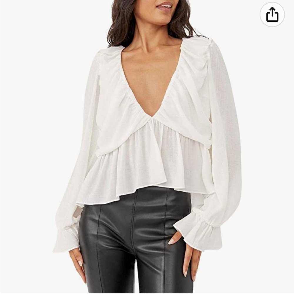 Free People Daia Puff Sleeve Top